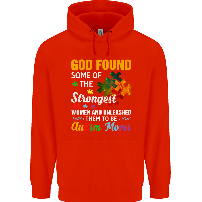 Religious Autism Mom Autistic Mum God ASD Mens 80% Cotton Hoodie Bright Red