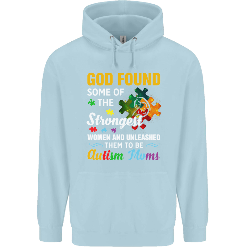 Religious Autism Mom Autistic Mum God ASD Mens 80% Cotton Hoodie Light Blue