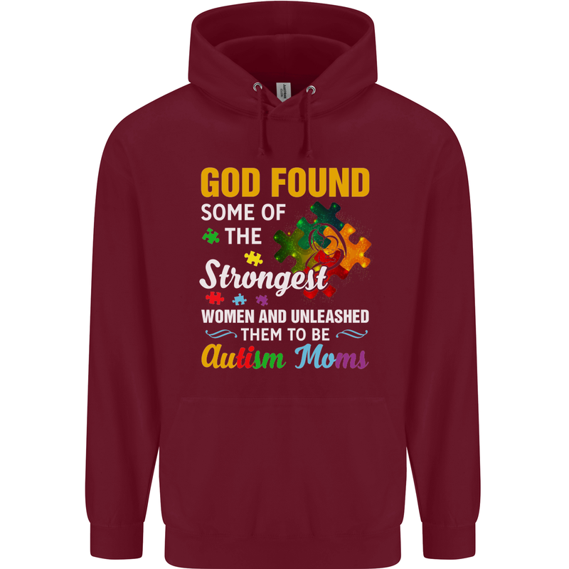 Religious Autism Mom Autistic Mum God ASD Mens 80% Cotton Hoodie Maroon
