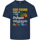 Religious Autism Mom Autistic Mum God ASD Mens Cotton T-Shirt Tee Top Navy Blue