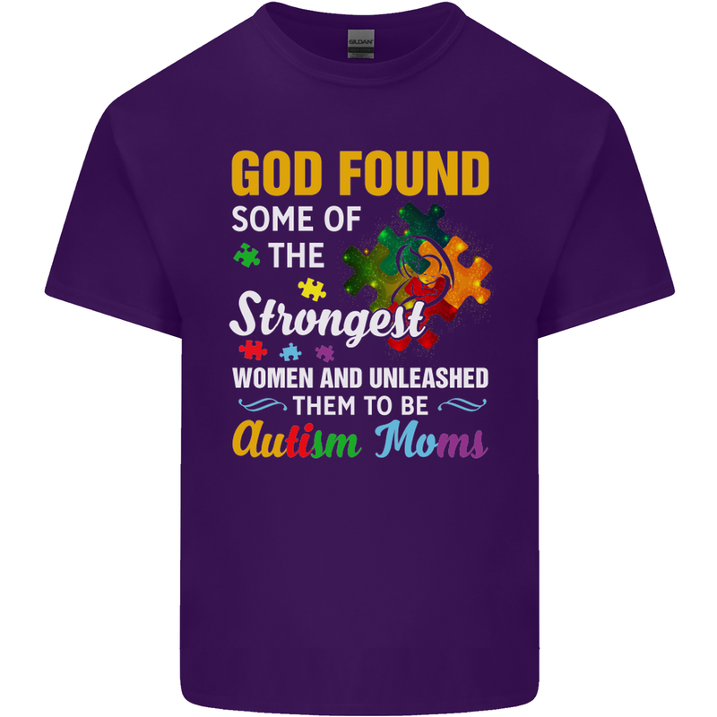 Religious Autism Mom Autistic Mum God ASD Mens Cotton T-Shirt Tee Top Purple