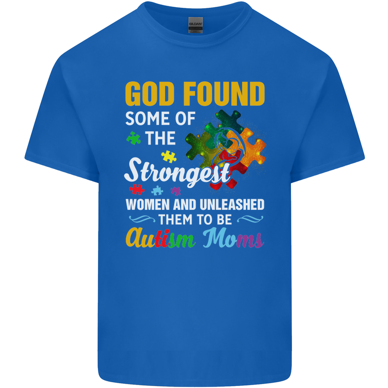 Religious Autism Mom Autistic Mum God ASD Mens Cotton T-Shirt Tee Top Royal Blue