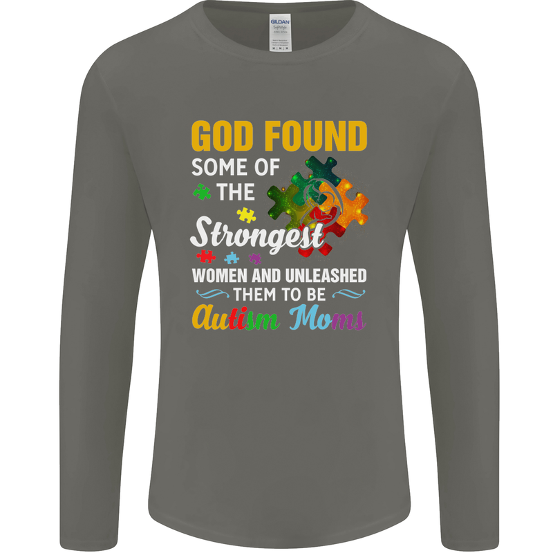 Religious Autism Mom Autistic Mum God ASD Mens Long Sleeve T-Shirt Charcoal