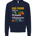 Religious Autism Mom Autistic Mum God ASD Mens Sweatshirt Jumper Navy Blue
