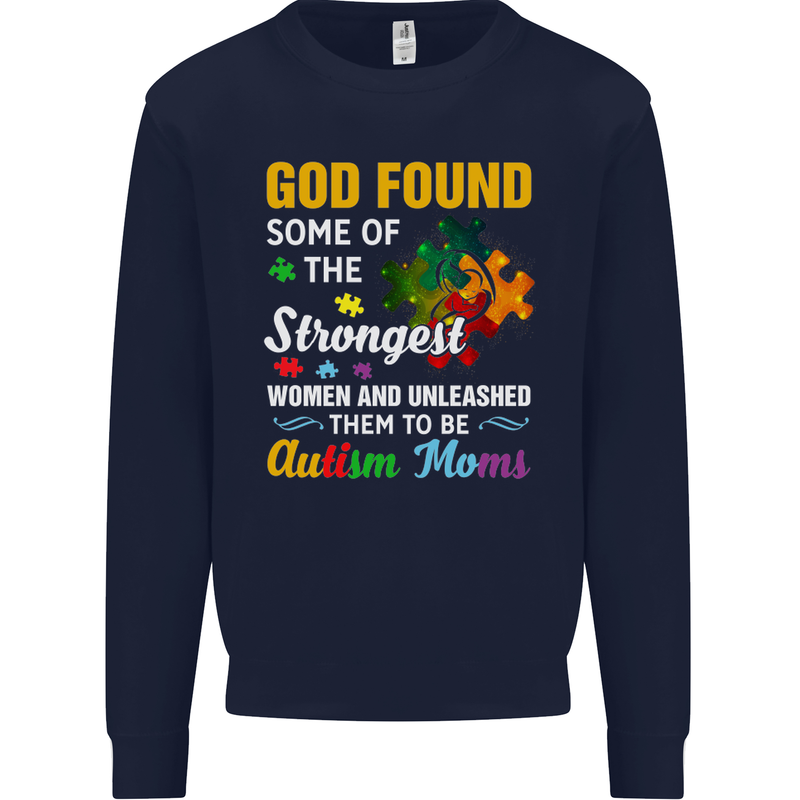 Religious Autism Mom Autistic Mum God ASD Mens Sweatshirt Jumper Navy Blue