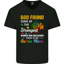 Religious Autism Mom Autistic Mum God ASD Mens V-Neck Cotton T-Shirt Black