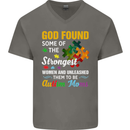 Religious Autism Mom Autistic Mum God ASD Mens V-Neck Cotton T-Shirt Charcoal