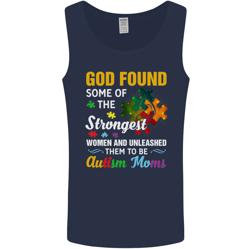 Religious Autism Mom Autistic Mum God ASD Mens Vest Tank Top Navy Blue