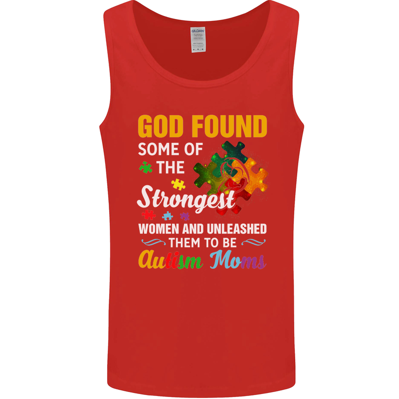 Religious Autism Mom Autistic Mum God ASD Mens Vest Tank Top Red