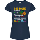 Religious Autism Mom Autistic Mum God ASD Womens Petite Cut T-Shirt Navy Blue