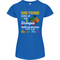 Religious Autism Mom Autistic Mum God ASD Womens Petite Cut T-Shirt Royal Blue