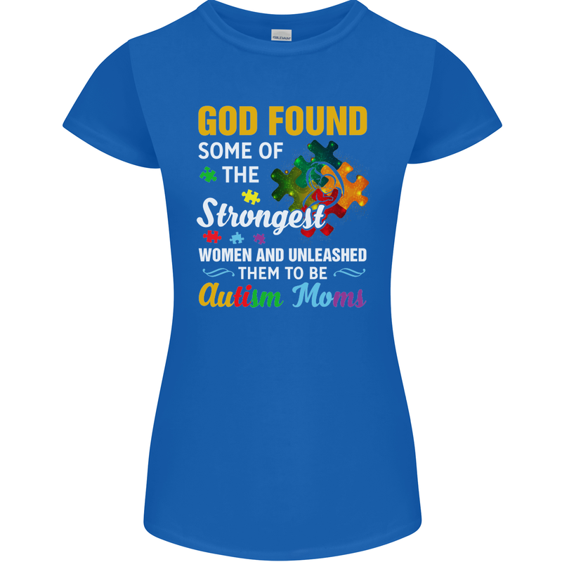 Religious Autism Mom Autistic Mum God ASD Womens Petite Cut T-Shirt Royal Blue