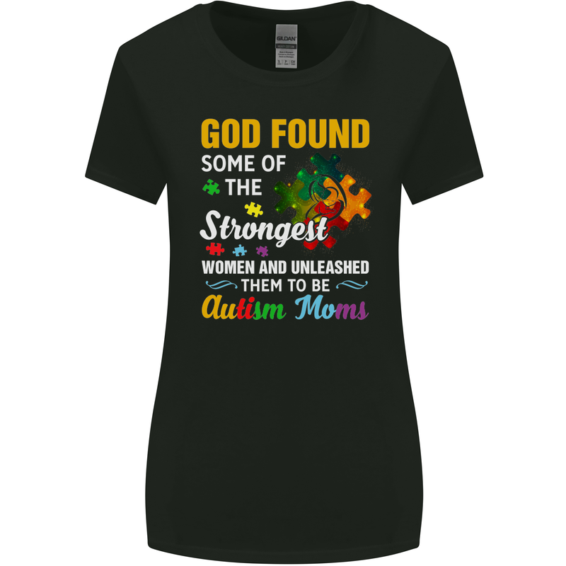 Religious Autism Mom Autistic Mum God ASD Womens Wider Cut T-Shirt Black