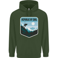 Republic of Cool Skiing Skier Ski Childrens Kids Hoodie Forest Green
