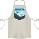 Republic of Cool Skiing Skier Ski Cotton Apron 100% Organic Natural