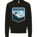 Republic of Cool Skiing Skier Ski Kids Sweatshirt Jumper Black