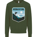 Republic of Cool Skiing Skier Ski Kids Sweatshirt Jumper Forest Green