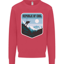 Republic of Cool Skiing Skier Ski Kids Sweatshirt Jumper Heliconia