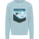Republic of Cool Skiing Skier Ski Kids Sweatshirt Jumper Light Blue