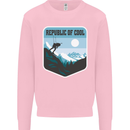 Republic of Cool Skiing Skier Ski Kids Sweatshirt Jumper Light Pink