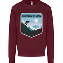Republic of Cool Skiing Skier Ski Kids Sweatshirt Jumper Maroon