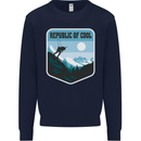 Republic of Cool Skiing Skier Ski Kids Sweatshirt Jumper Navy Blue