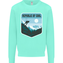Republic of Cool Skiing Skier Ski Kids Sweatshirt Jumper Peppermint
