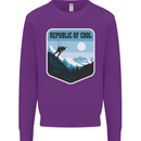 Republic of Cool Skiing Skier Ski Kids Sweatshirt Jumper Purple