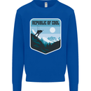 Republic of Cool Skiing Skier Ski Kids Sweatshirt Jumper Royal Blue