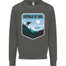Republic of Cool Skiing Skier Ski Kids Sweatshirt Jumper Storm Grey