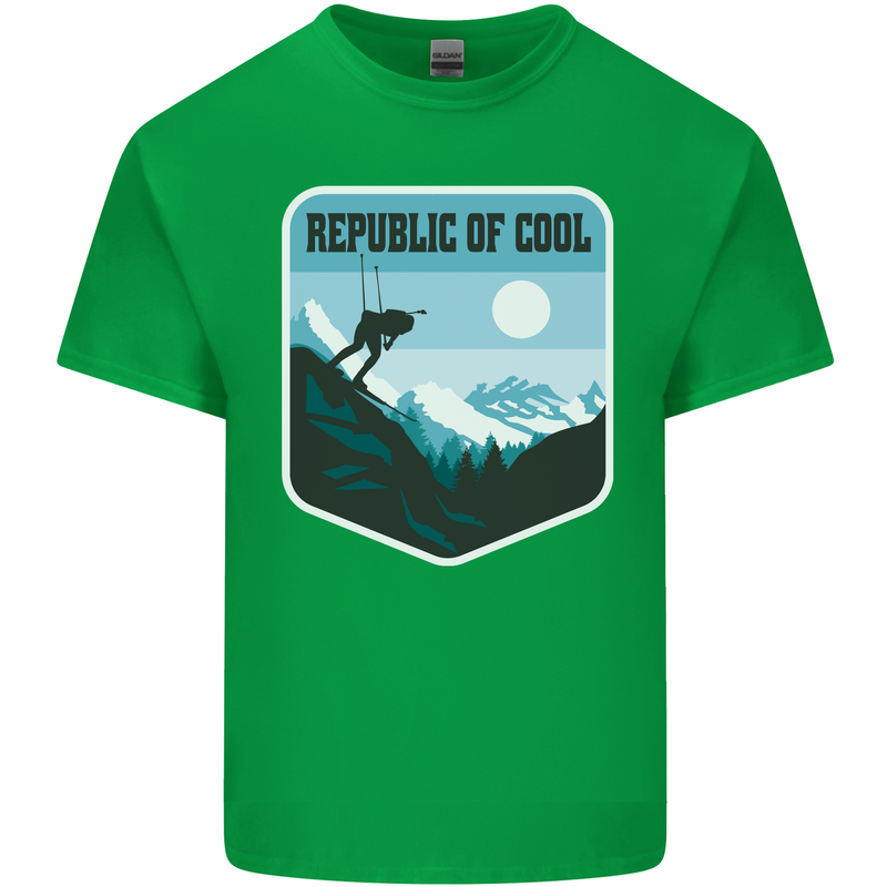 Republic of Cool Skiing Skier Ski Kids T-Shirt Childrens Irish Green