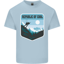 Republic of Cool Skiing Skier Ski Kids T-Shirt Childrens Light Blue