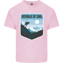 Republic of Cool Skiing Skier Ski Kids T-Shirt Childrens Light Pink
