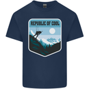 Republic of Cool Skiing Skier Ski Kids T-Shirt Childrens Navy Blue