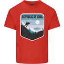 Republic of Cool Skiing Skier Ski Kids T-Shirt Childrens Red