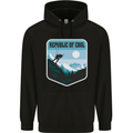 Republic of Cool Skiing Skier Ski Mens 80% Cotton Hoodie Black