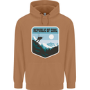 Republic of Cool Skiing Skier Ski Mens 80% Cotton Hoodie Caramel Latte