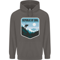 Republic of Cool Skiing Skier Ski Mens 80% Cotton Hoodie Charcoal