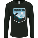 Republic of Cool Skiing Skier Ski Mens Long Sleeve T-Shirt Black