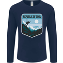Republic of Cool Skiing Skier Ski Mens Long Sleeve T-Shirt Navy Blue