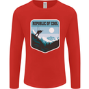 Republic of Cool Skiing Skier Ski Mens Long Sleeve T-Shirt Red