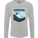 Republic of Cool Skiing Skier Ski Mens Long Sleeve T-Shirt Sports Grey