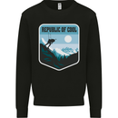 Republic of Cool Skiing Skier Ski Mens Sweatshirt Jumper Black