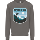 Republic of Cool Skiing Skier Ski Mens Sweatshirt Jumper Charcoal