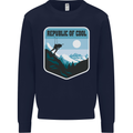Republic of Cool Skiing Skier Ski Mens Sweatshirt Jumper Navy Blue