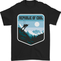 Republic of Cool Skiing Skier Ski Mens T-Shirt 100% Cotton Black