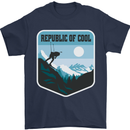 Republic of Cool Skiing Skier Ski Mens T-Shirt 100% Cotton Navy Blue