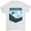 Republic of Cool Skiing Skier Ski Mens T-Shirt 100% Cotton White