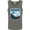 Republic of Cool Skiing Skier Ski Mens Vest Tank Top Charcoal