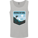 Republic of Cool Skiing Skier Ski Mens Vest Tank Top Sports Grey